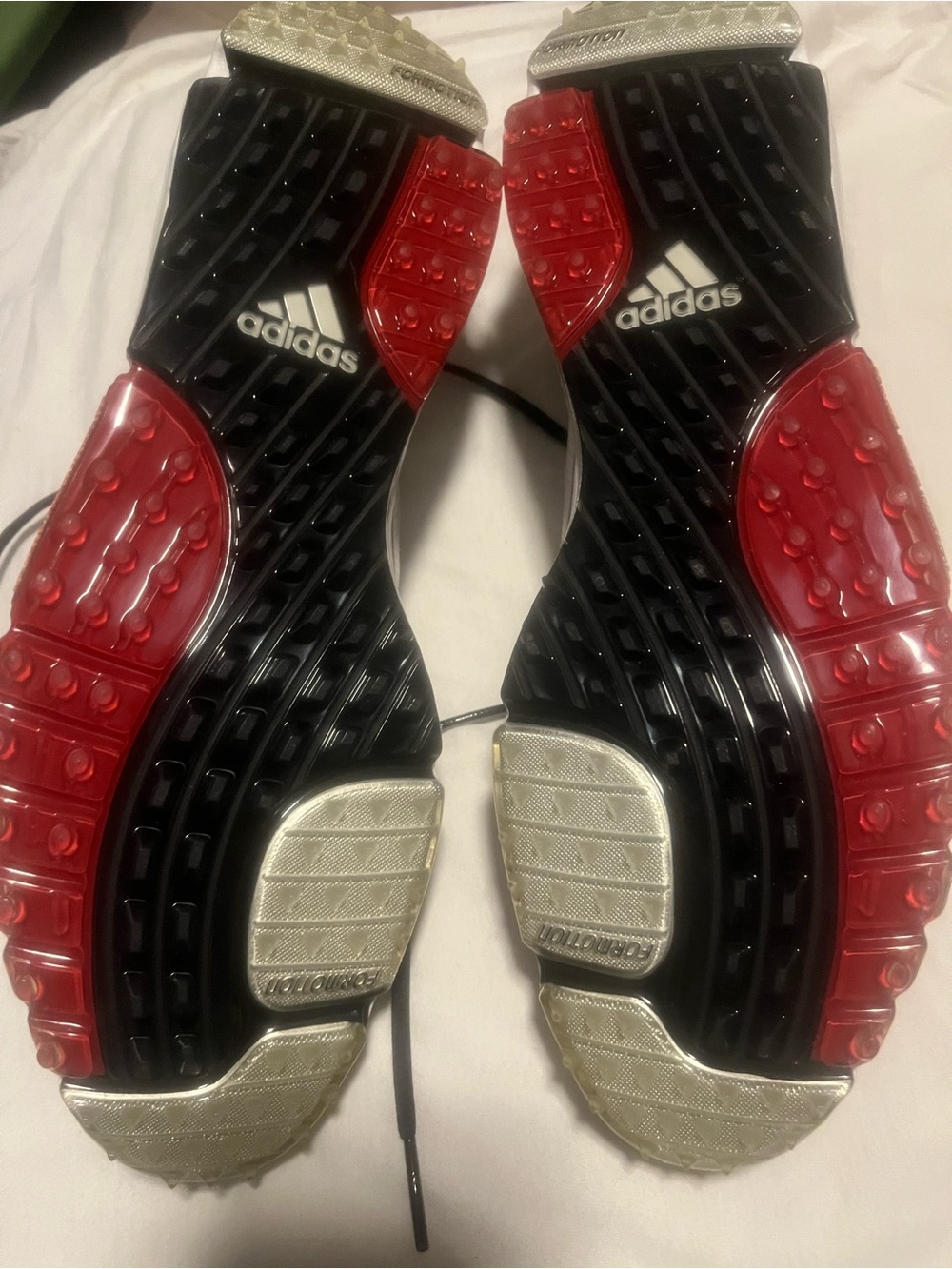 adidas Men’s White Black Red Athletic Golf Shoes 11.5 - Picture 4 of 6